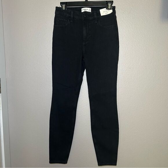NEW Abercrombie & Fitch The Skinny black high rise jeans women’s size 25 / 0 - Picture 3 of 9